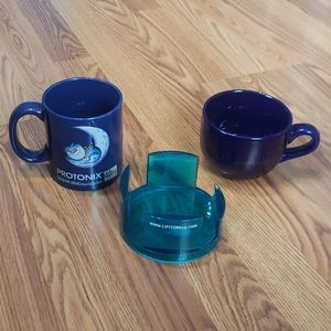 3 pc drug rep cup mugs post-it note holder NEW